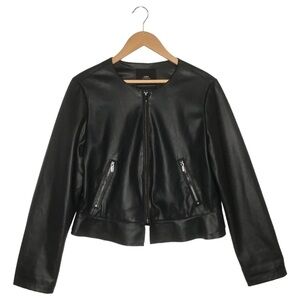 Zara Women’s Black Leather Jacket size XL